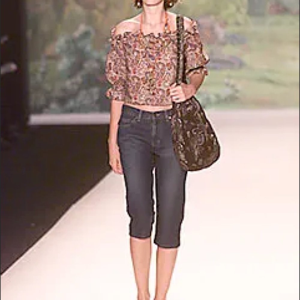 Anna Sui paisley crop top vintage spring 00 runway Y2K